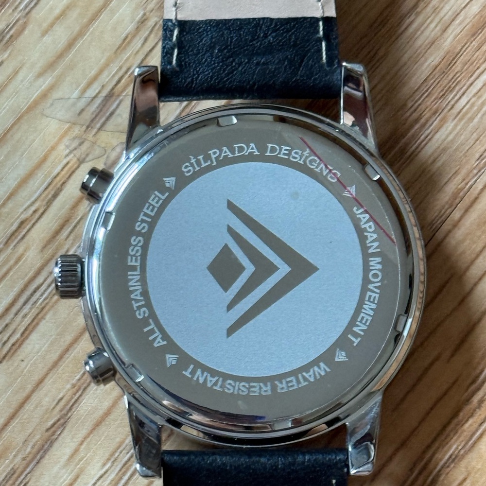 Silpada Chronograph Watch w/ Black Leather - Picture 4 of 7